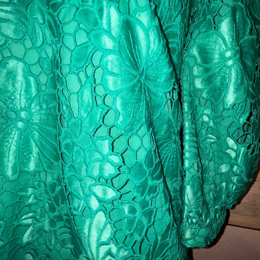 XS Tuckernuck Pomander Place Green Lace Cath Mini Dress - Picture 12 of 17